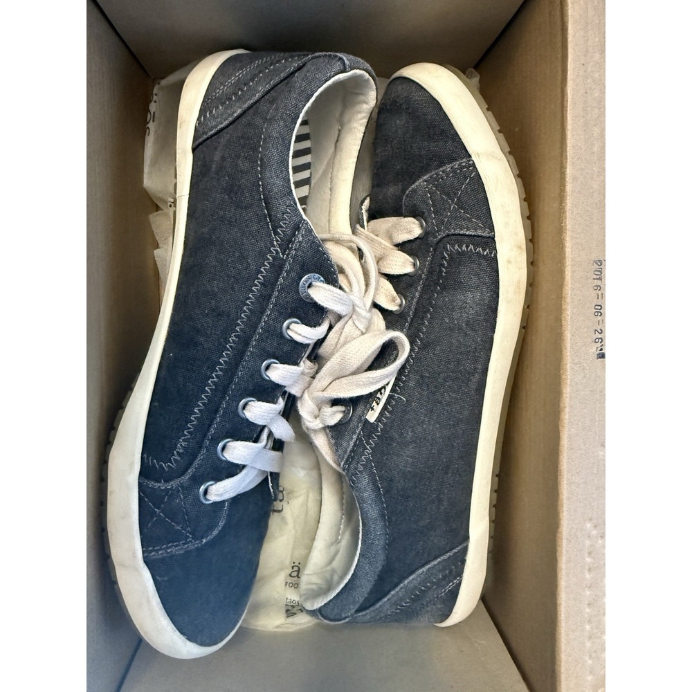 Taos Star Womens 10 Charcoal Washed Canvas Sneakers STA-12844 Comfort Shoes